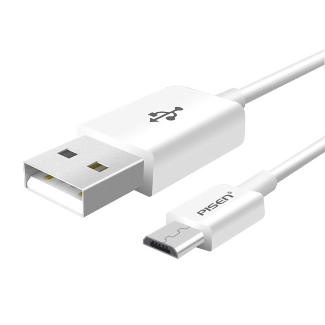 安卓Micro USB数据线 手机充电线 0.8米白色（加长版接口）适于三星/小米//vivo/魅族/华为等