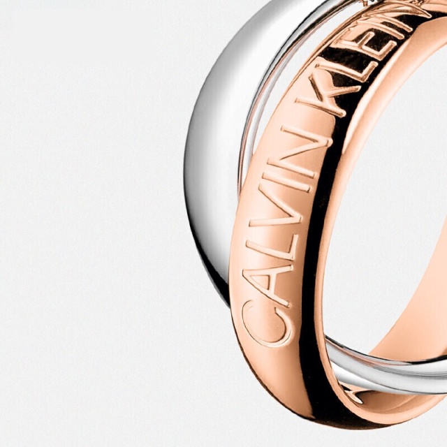CK Calvin Klein Lovin 缠绕系列双环玫瑰金项链