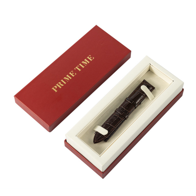 PRIME TIME盛时定制亮棕色牛皮竹节纹表带14*12MM