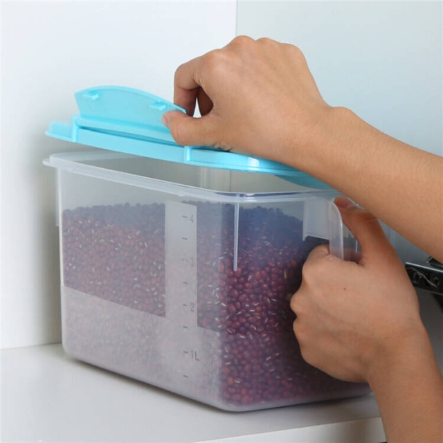 冰箱收纳盒透明塑料保鲜盒带手柄抽屉整理盒 4只装