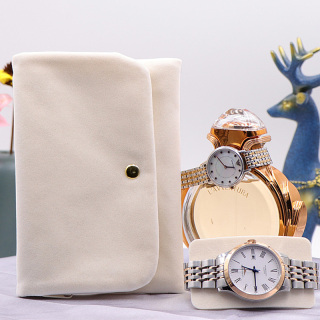 横款手表袋女款女士手表收纳袋便携手表包装袋绒布手表保护收纳袋