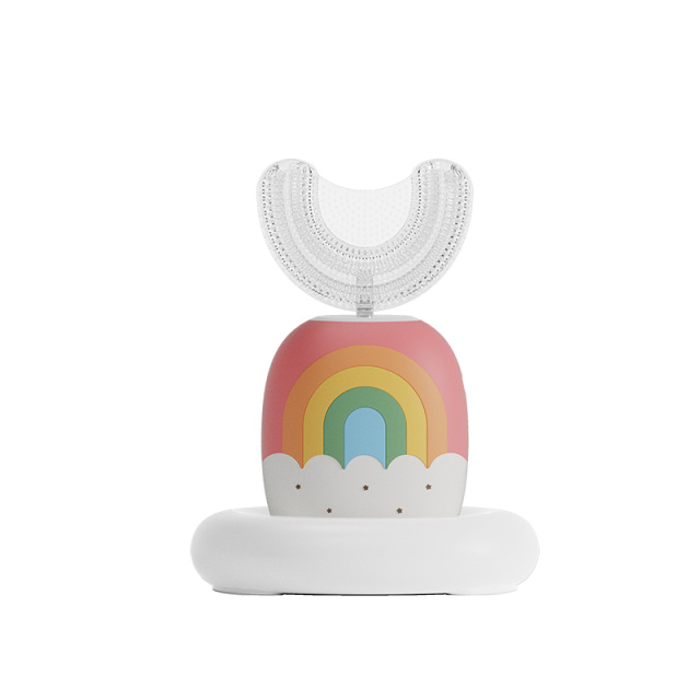 Zoyzoii儿童u型牙刷 电动牙刷U形防水全自动宝宝u型刷牙器（彩虹云朵）
