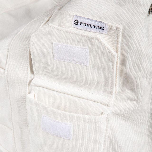 PRIME TIME盛时定制帆布托特包 时尚大容量多口袋托特包（米白色）