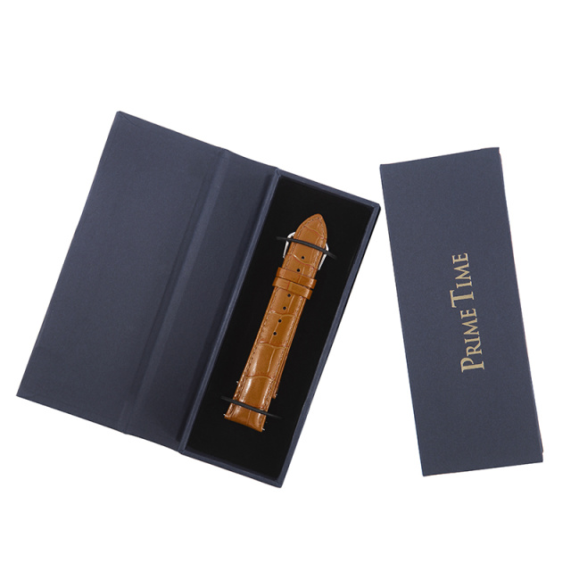 盛时定制焦糖色
牛皮竹节纹表带22*20MM