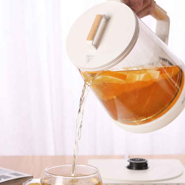 Macaiiroos迈卡罗养生壶 全自动玻璃一体多功能花茶壶家用电煮茶器（白色）