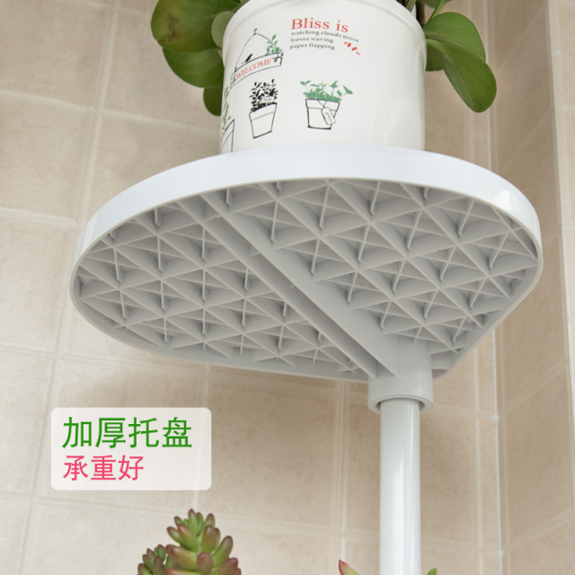 阳台绿色植物花架 厨房置物架免打孔顶力式角架（竖杆68-100CM）