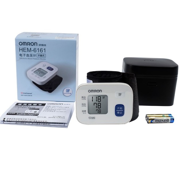 欧姆龙家用测量仪血压计 电子手腕式量血压机仪器高精准医用全自动HEM-6161