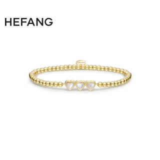 何方珠宝 HEFANG Jewelry 2024餐具系列 HFM10425497 小甜豆手链（爱心豆：优雅金）