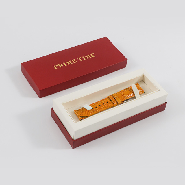 PRIME TIME盛时定制亮橙色牛皮圆纹表带20*18MM