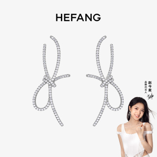 何方珠宝 HEFANG Jewelry 2021婚礼系列 HFJ10530594 丝带结耳环