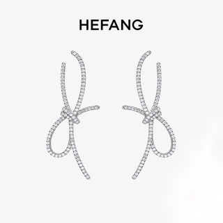 何方珠宝 HEFANG Jewelry 2021婚礼系列 HFJ10530594 丝带结耳环