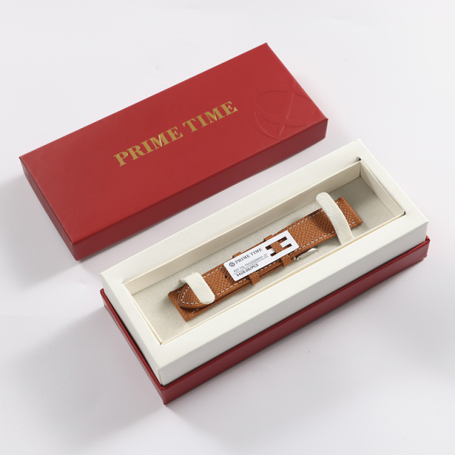 PRIME TIME盛时定制咖色牛皮纳帕纹表带16*14MM