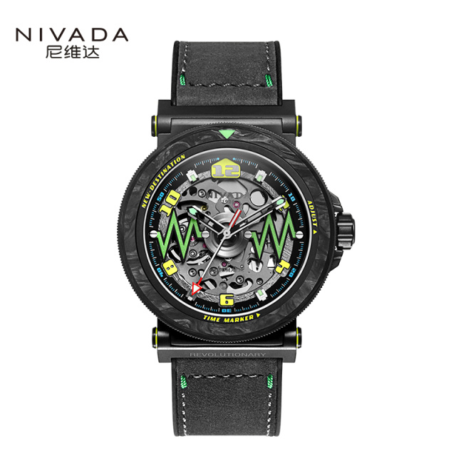 【超轻碳纤维圈腕表】尼维达怪诞联名限量款自动机械潮流腕表