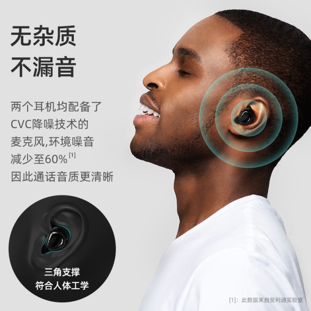 Joyroom无线蓝牙耳机 入耳式真无线TWS主动降噪运动苹果安卓华为手机通用耳机（白色）