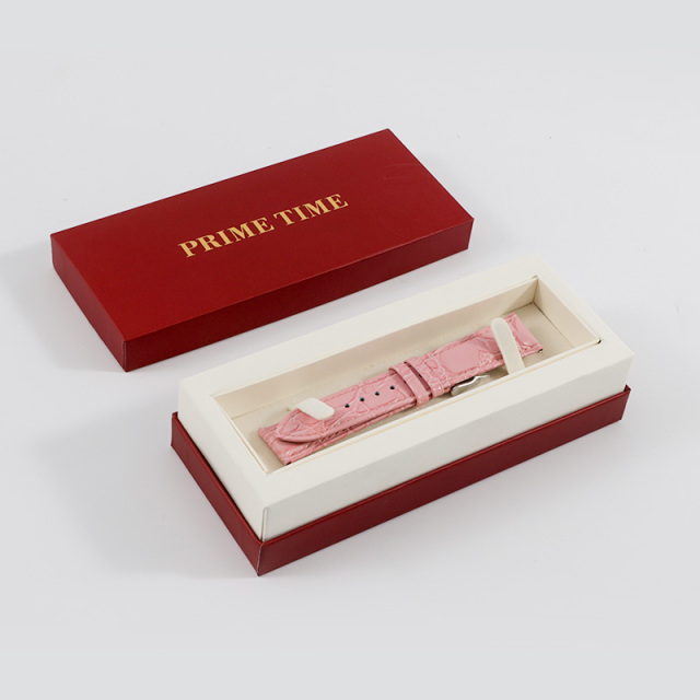 PRIME TIME盛时定制亮粉色牛皮圆纹表带14*12MM