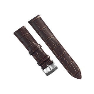 PRIME TIME盛时定制深棕色牛皮竹节纹表带20*16MM