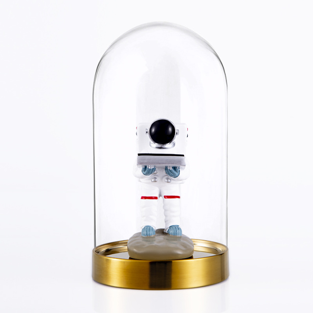 宇航员表台 航天员手表座装饰摆件太空人表托支架（带玻璃罩底座款）