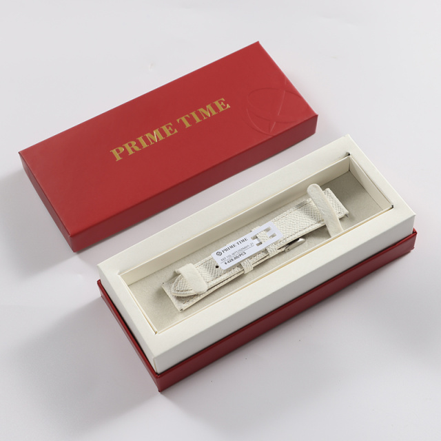 PRIME TIME盛时定制白色牛皮纳帕纹表带17*16MM