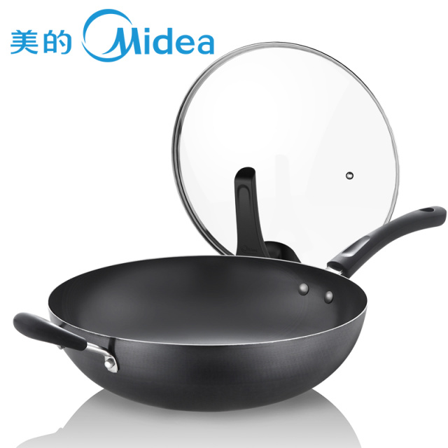 美的（Midea）炒锅 34cm精铁锅 爆炒小能手 防刮耐磨 健康无涂层