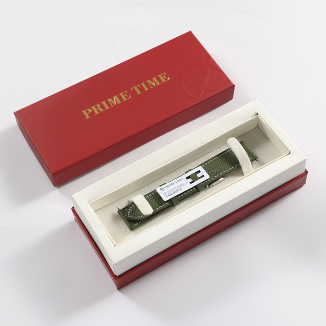 PRIME TIME盛时定制绿色牛皮纳帕纹表带21*18MM