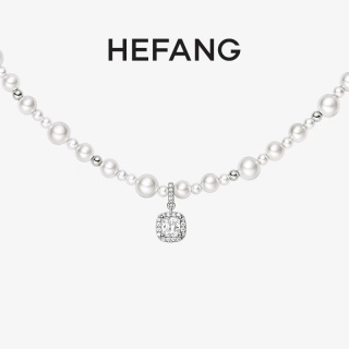 何方珠宝 HEFANG Jewelry 方糖系列 HFM03705864-2 气泡方糖项链 银灰色