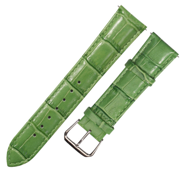 盛时定制亮绿色牛皮竹节纹表带2018mm
