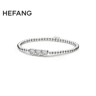 何方珠宝 HEFANG Jewelry 2024餐具系列 HFM10425394 小甜豆手链（爱心豆：璀璨银）