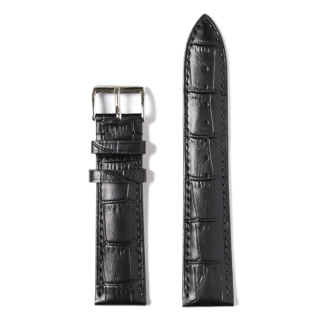 PRIME TIME盛时定制哑光黑牛皮竹节纹表带20*18MM