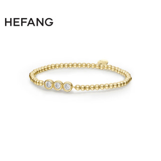 何方珠宝 HEFANG Jewelry 2024餐具系列 HFM10425297 小甜豆手链（小圆豆：优雅金）