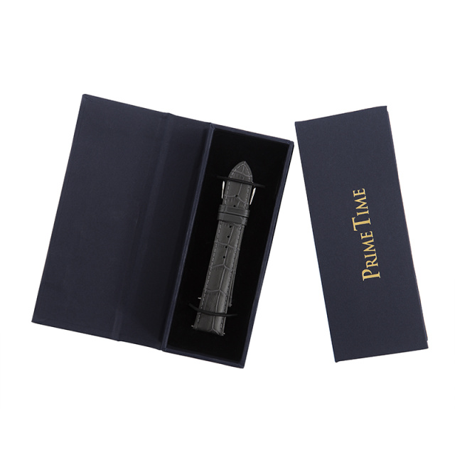 盛时定制哑光灰牛皮竹节纹表带13*12MM