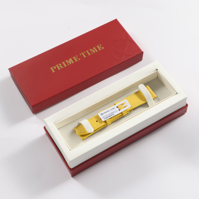 PRIME TIME盛时定制黄色牛皮纳帕纹表带18*16MM
