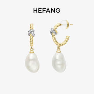 何方珠宝 HEFANG Jewelry 2023度假系列 HFL04511697 爱心结珍珠耳环